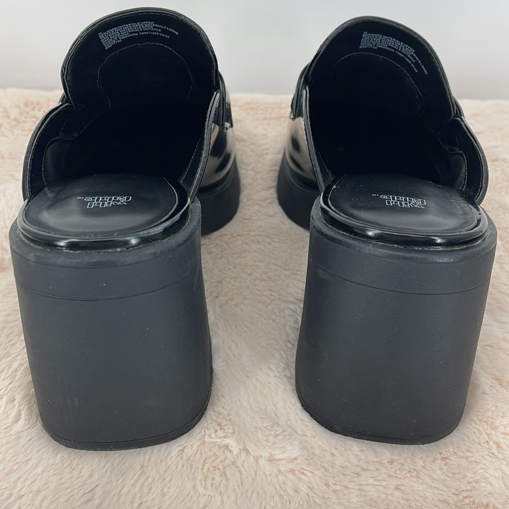 WILD FABLE WOMENS SIZE 10 Black Patent Leather Platform Loafers - Picture 4 of 7